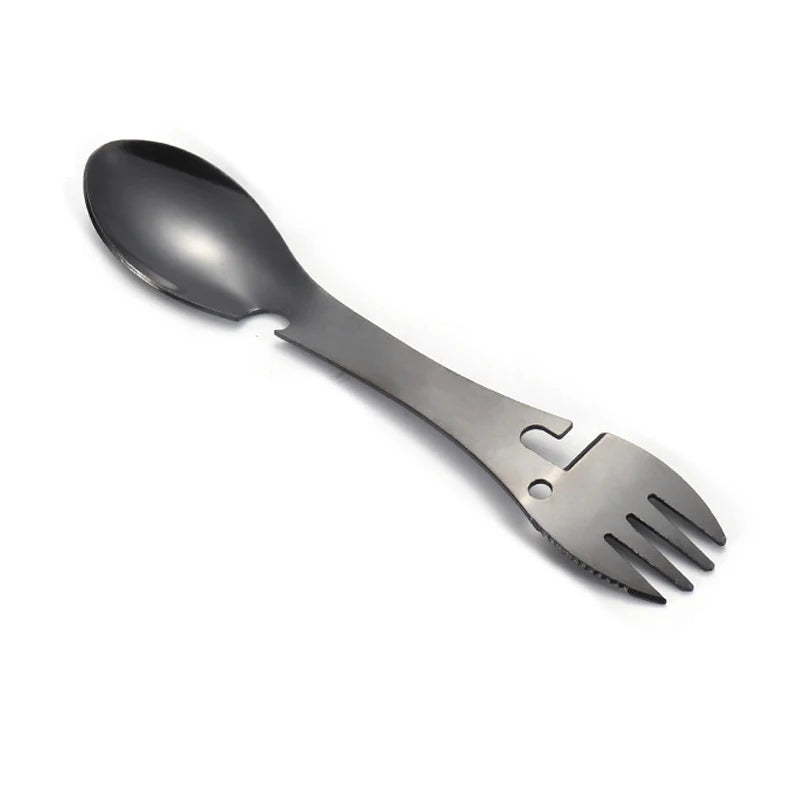 5-in-1 Outdoor Survival Tool – Fork, Knife, Spoon & Opener