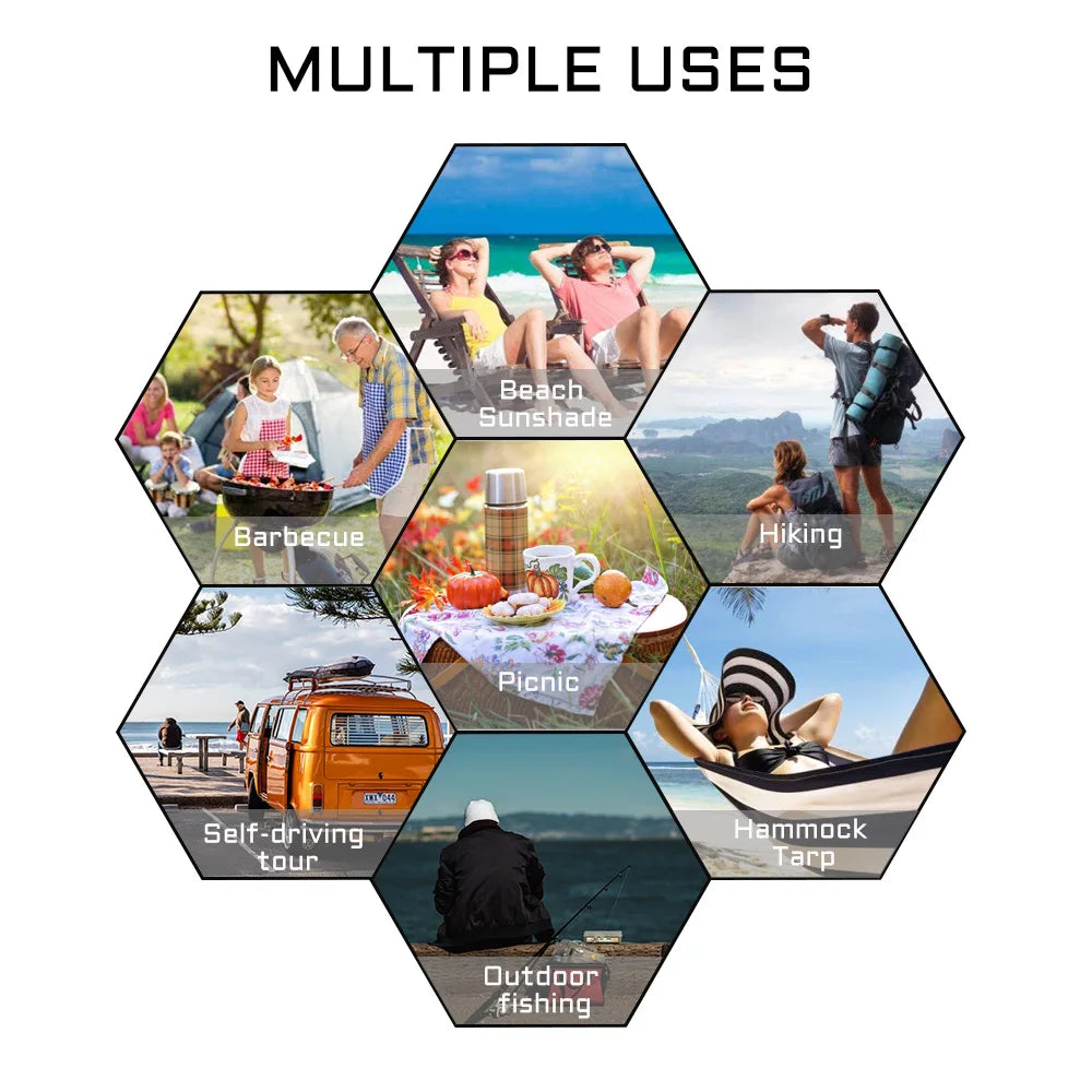 Waterproof Camping Tarp with 19 Hang Points