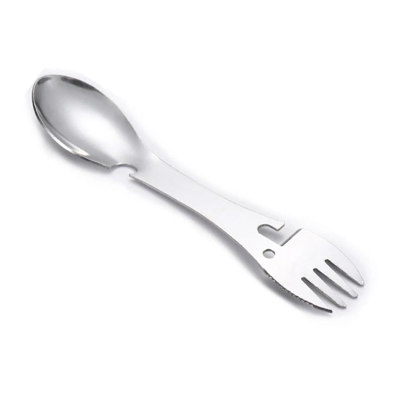 5-in-1 Camping Survival Tool – Fork, Knife, Spoon, Opener EDC Kit