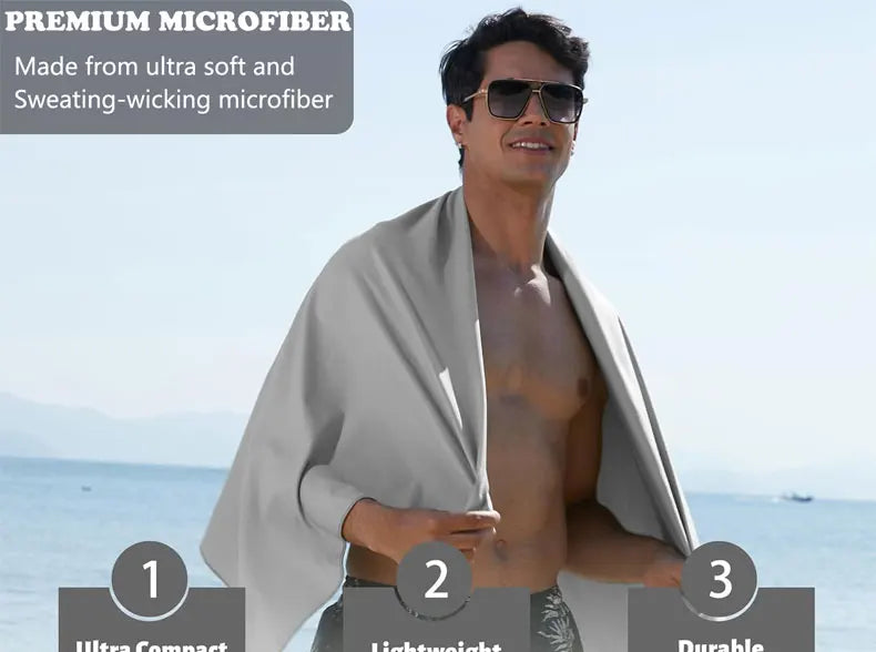 Quick-Dry Microfiber Towel – 40x80cm Lightweight Travel & Sports Towel