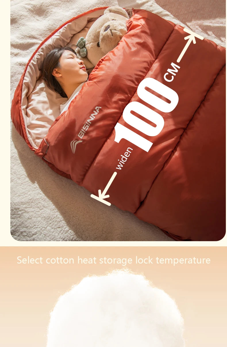 BISINNA 3-Season Camping Sleeping Bag – Lightweight & Extra Long