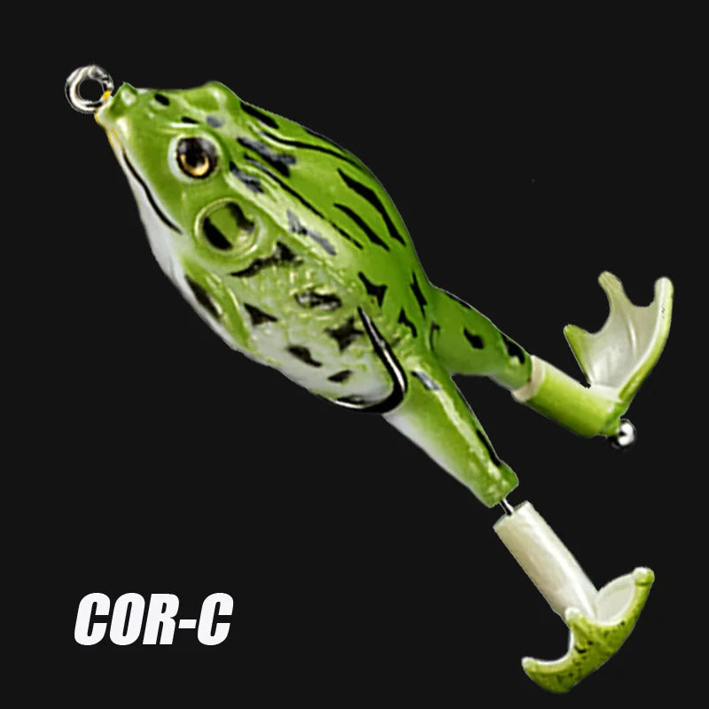 Soft Frog Topwater Lure – Double Propeller Legs for Bass & Pike