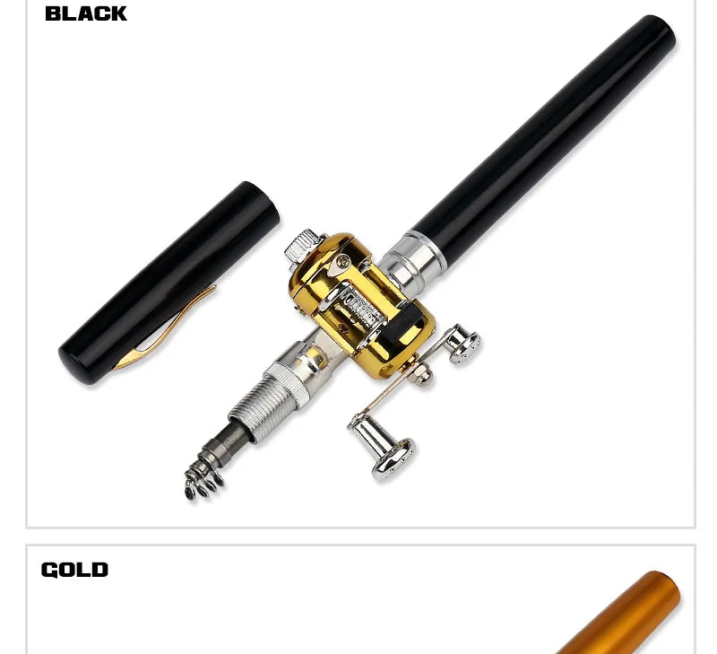 Mini Telescopic Pen Fishing Rod and Reel Combo Set