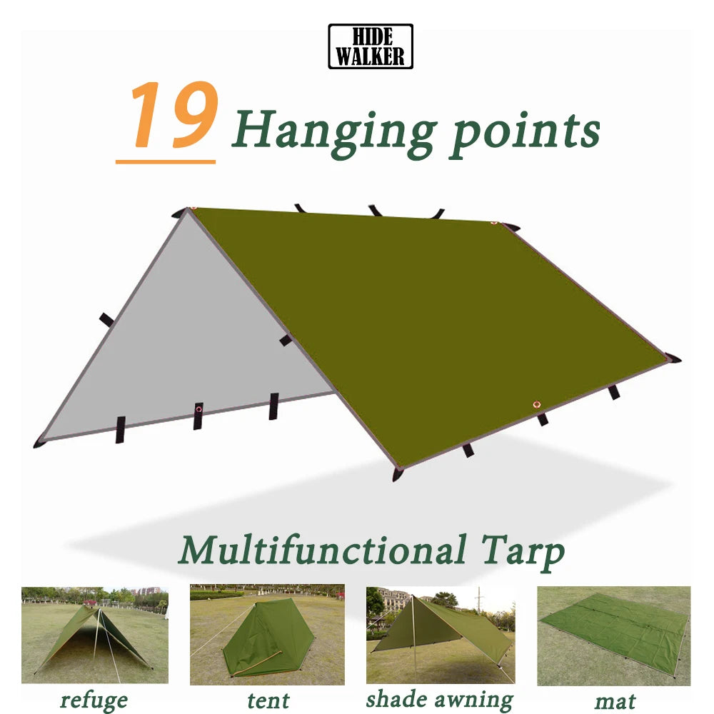 Waterproof Camping Tarp with 19 Hang Points