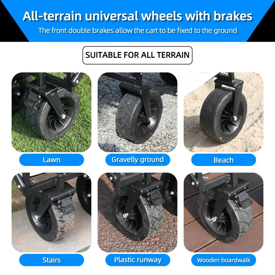 Collapsible Folding Utility Wagon – Heavy-Duty Outdoor Cart