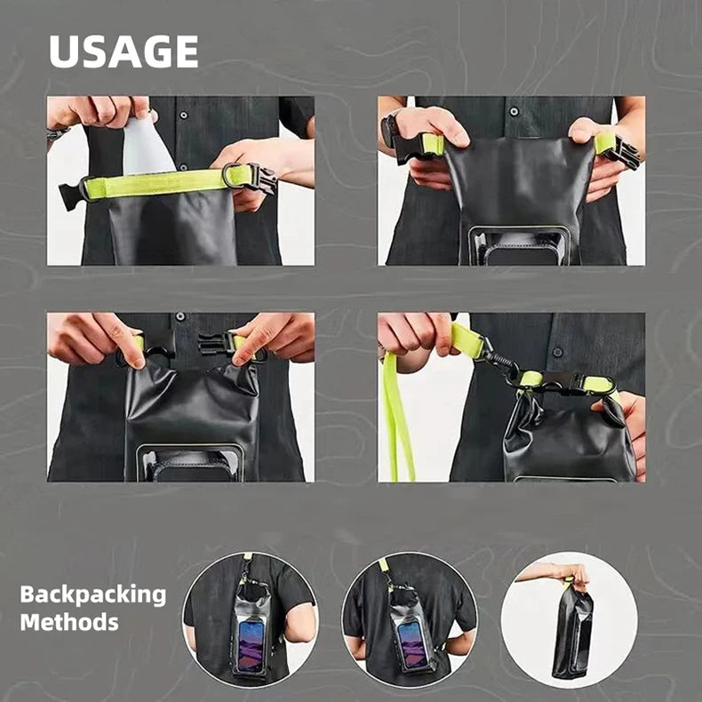 Waterproof Dry Bag with Touchscreen – 2L/5L for Outdoor Sports