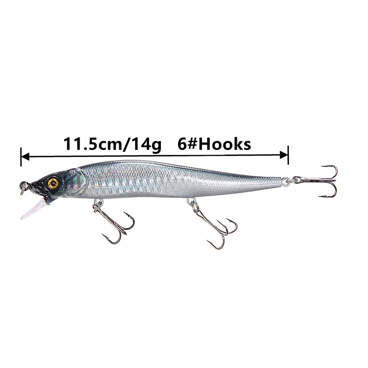 115mm Sinking Minnow Fishing Lure – 14g Crankbait Hard Bait for Bass