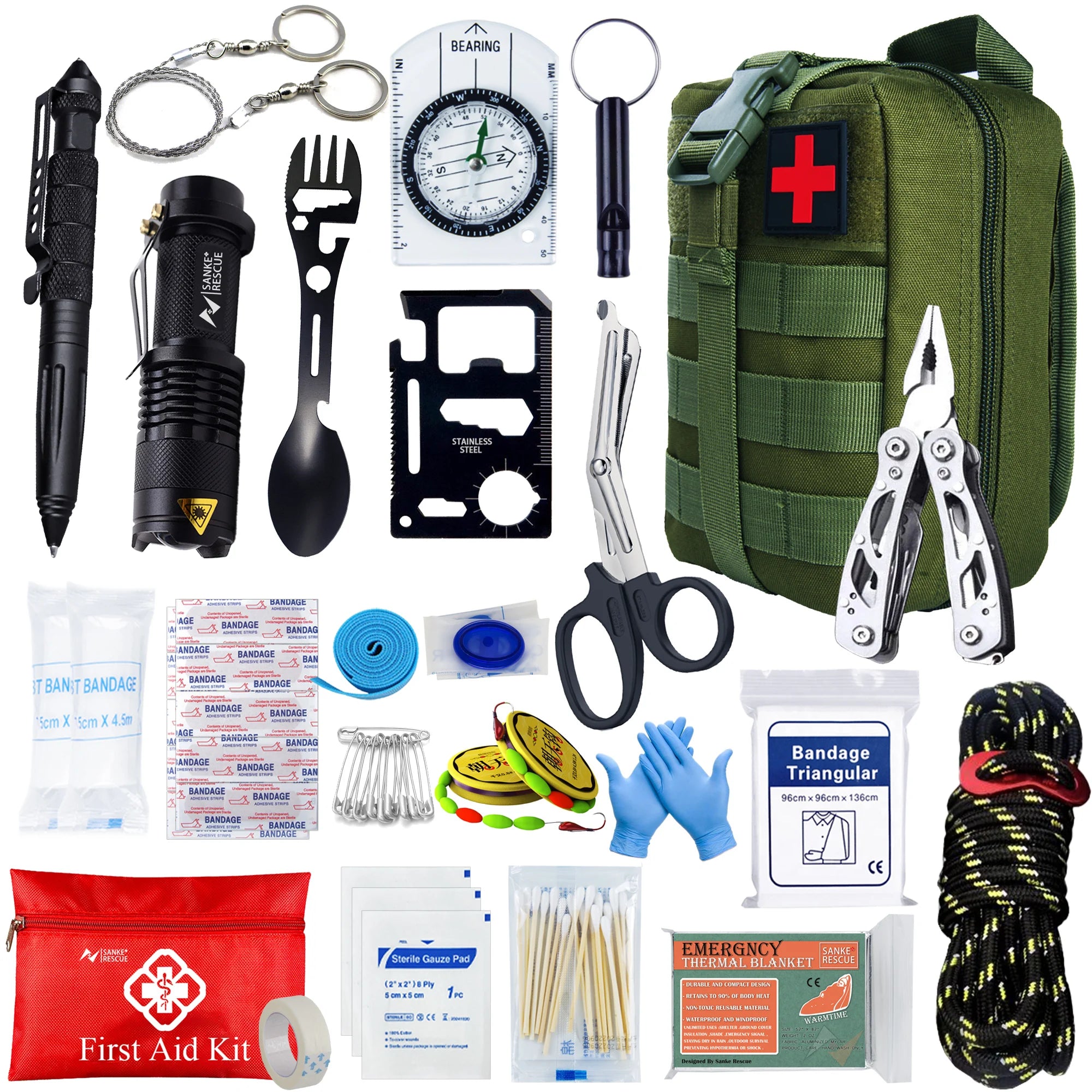 Survival First Aid Kit with Molle Bag – Full Emergency Set