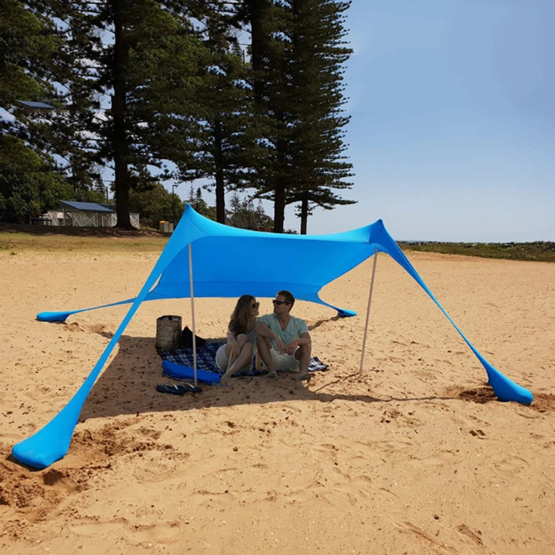 Portable Beach Tent Sun Shelter – UPF50+ Windproof Family Canopy