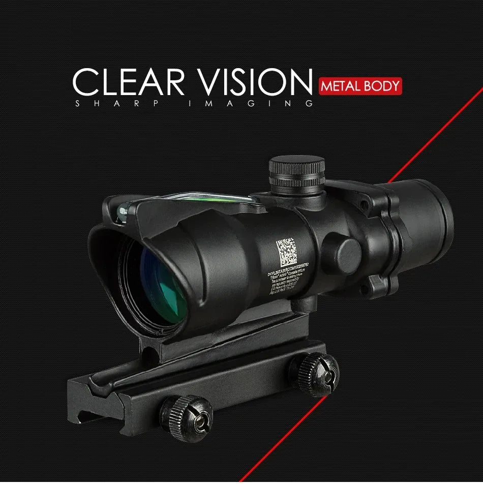 4x32 Tactical Riflescope – Green/Red Fiber Optic Reticle Sight