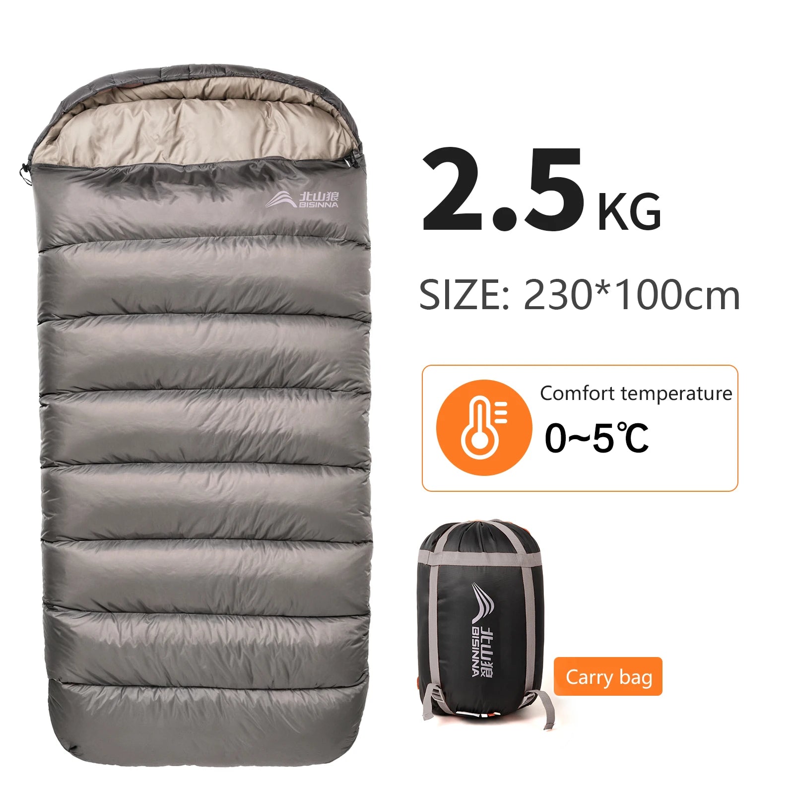 BISINNA 3-Season Camping Sleeping Bag – Lightweight & Extra Long