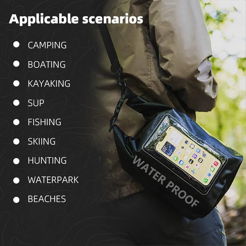 Waterproof Dry Bag with Touchscreen – 2L/5L for Outdoor Sports