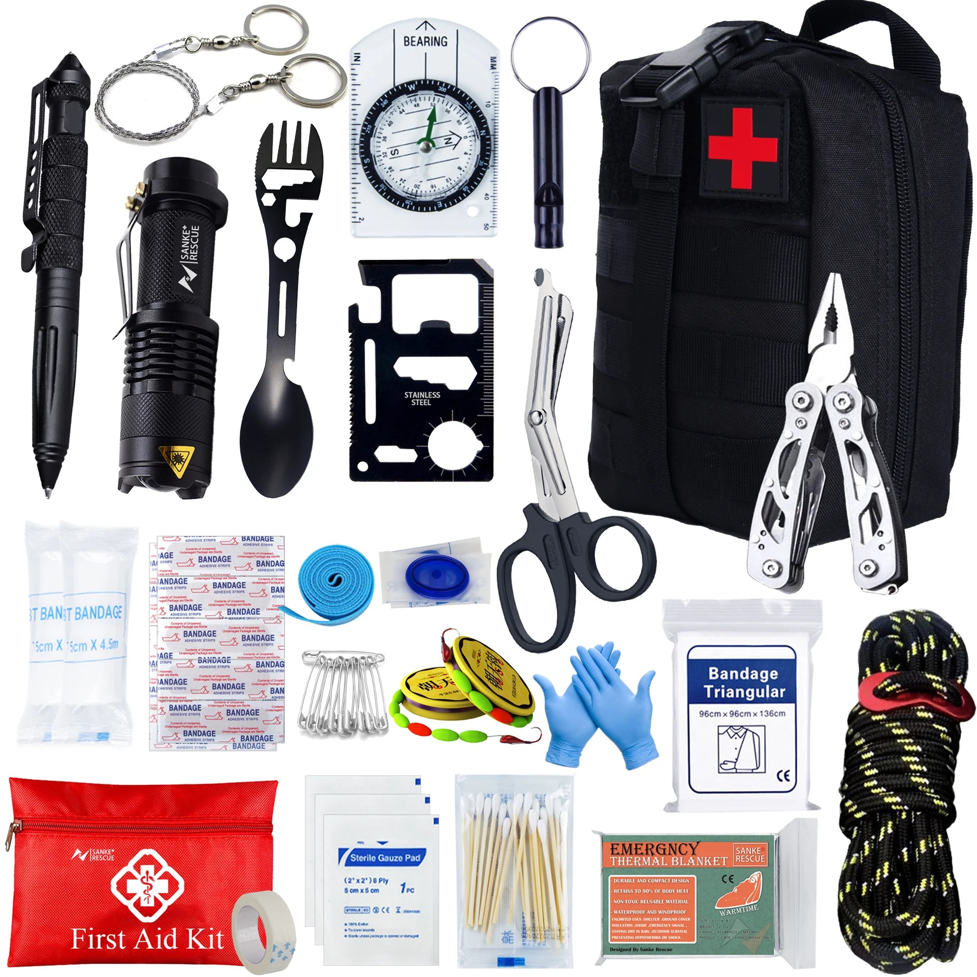 Survival First Aid Kit with Molle Bag – Full Emergency Set