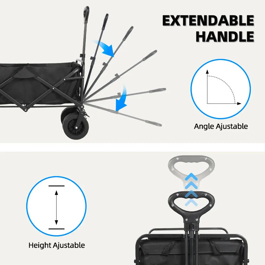 Collapsible Folding Utility Wagon – Heavy-Duty Outdoor Cart