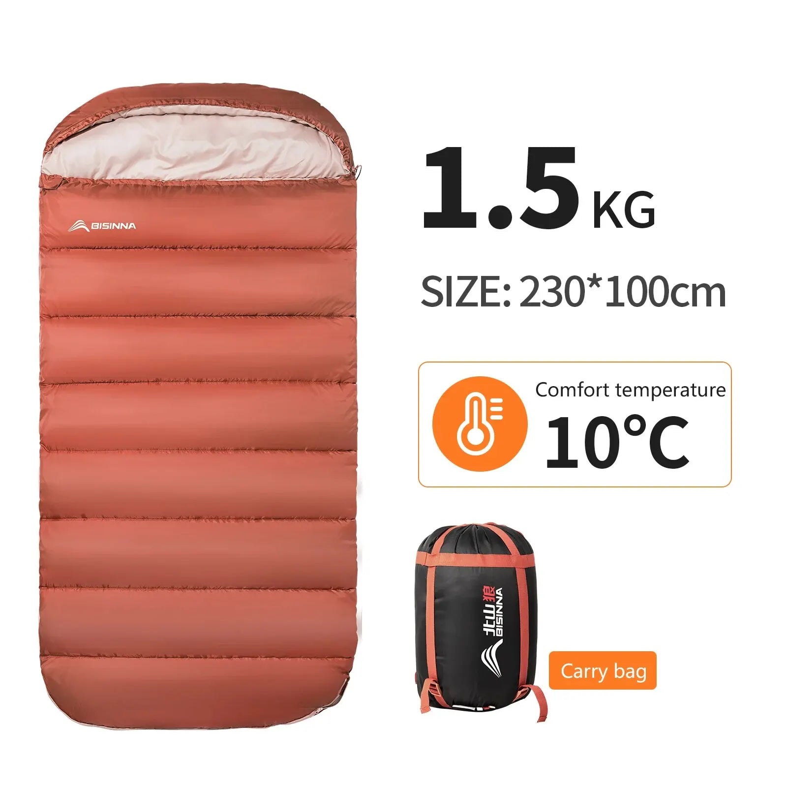 BISINNA 3-Season Camping Sleeping Bag – Lightweight & Extra Long