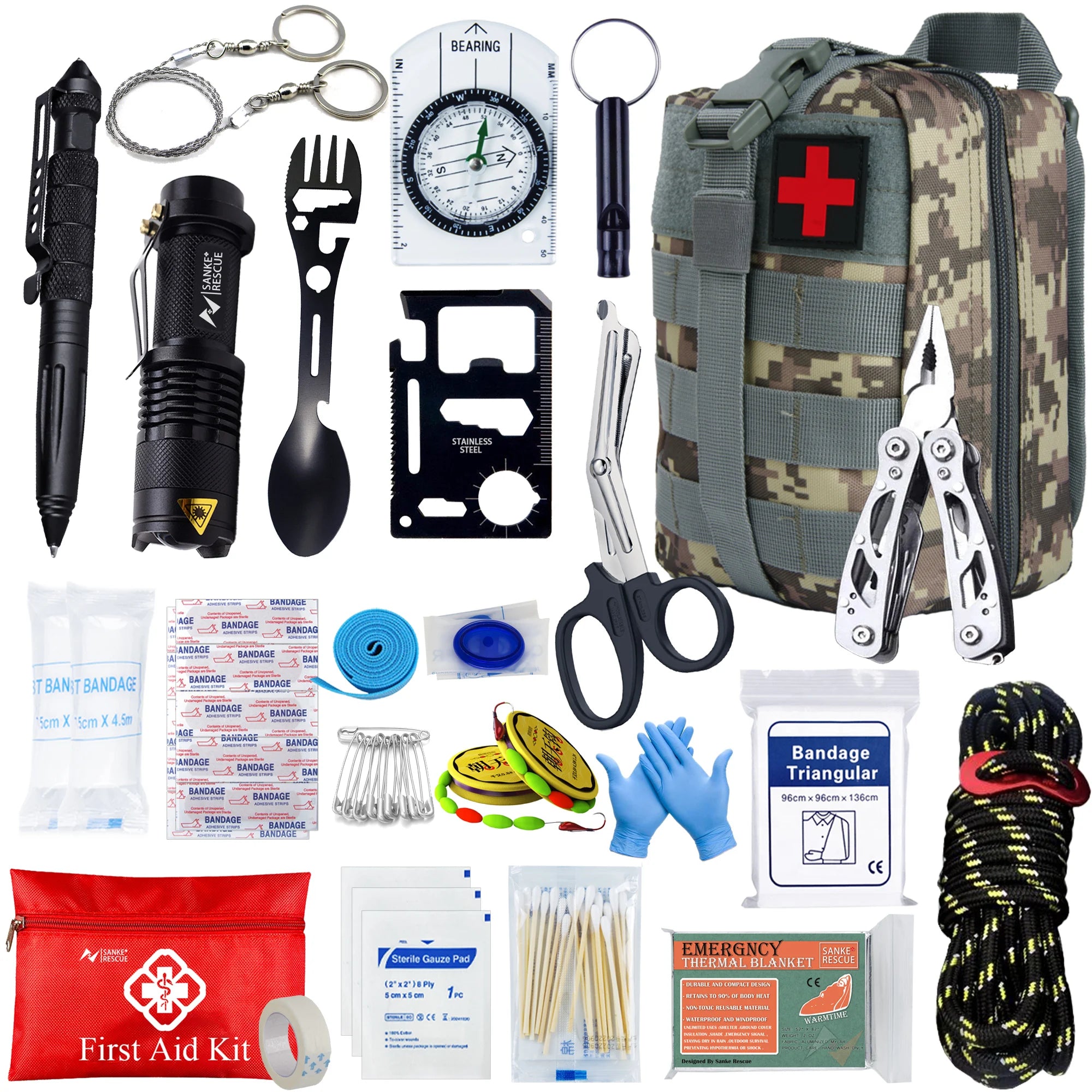 Survival First Aid Kit with Molle Bag – Full Emergency Set
