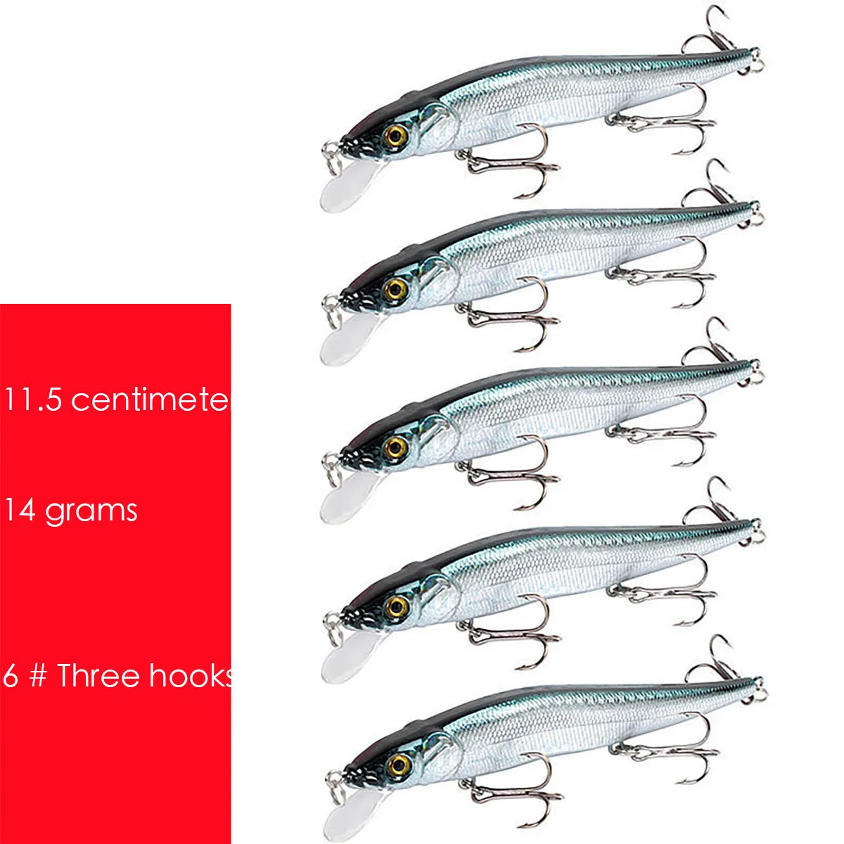 115mm Sinking Minnow Fishing Lure – 14g Crankbait Hard Bait for Bass