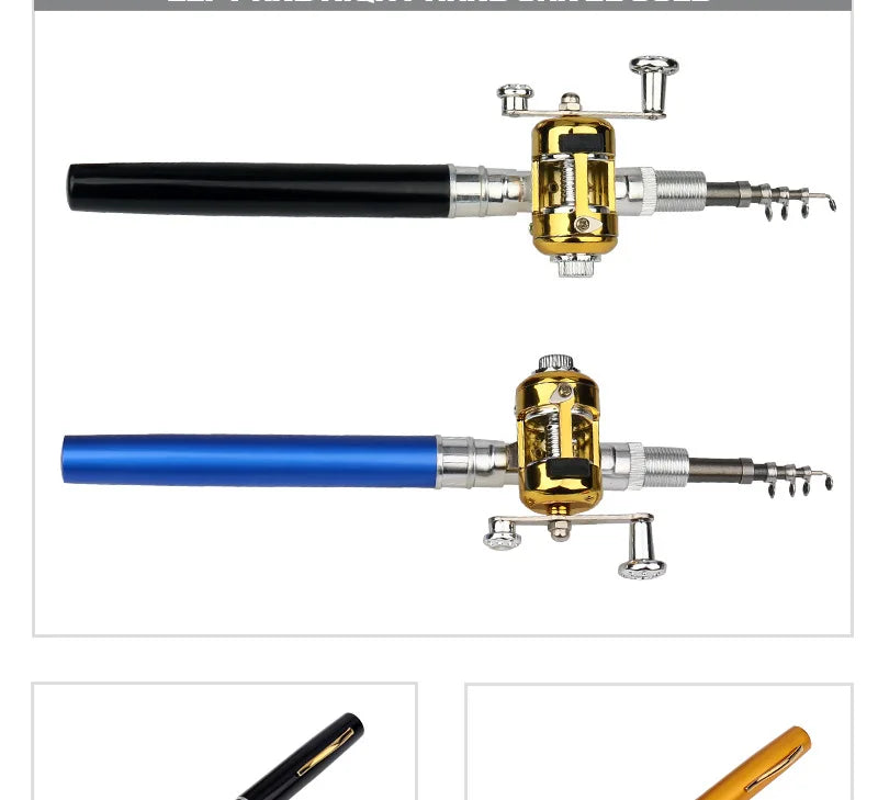 Mini Telescopic Pen Fishing Rod and Reel Combo Set