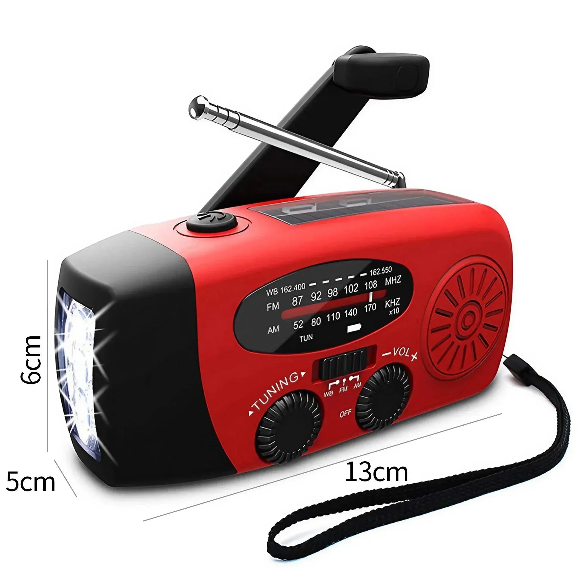 STONEGO 2000mAh Emergency Radio – Solar & Hand Crank AM/FM