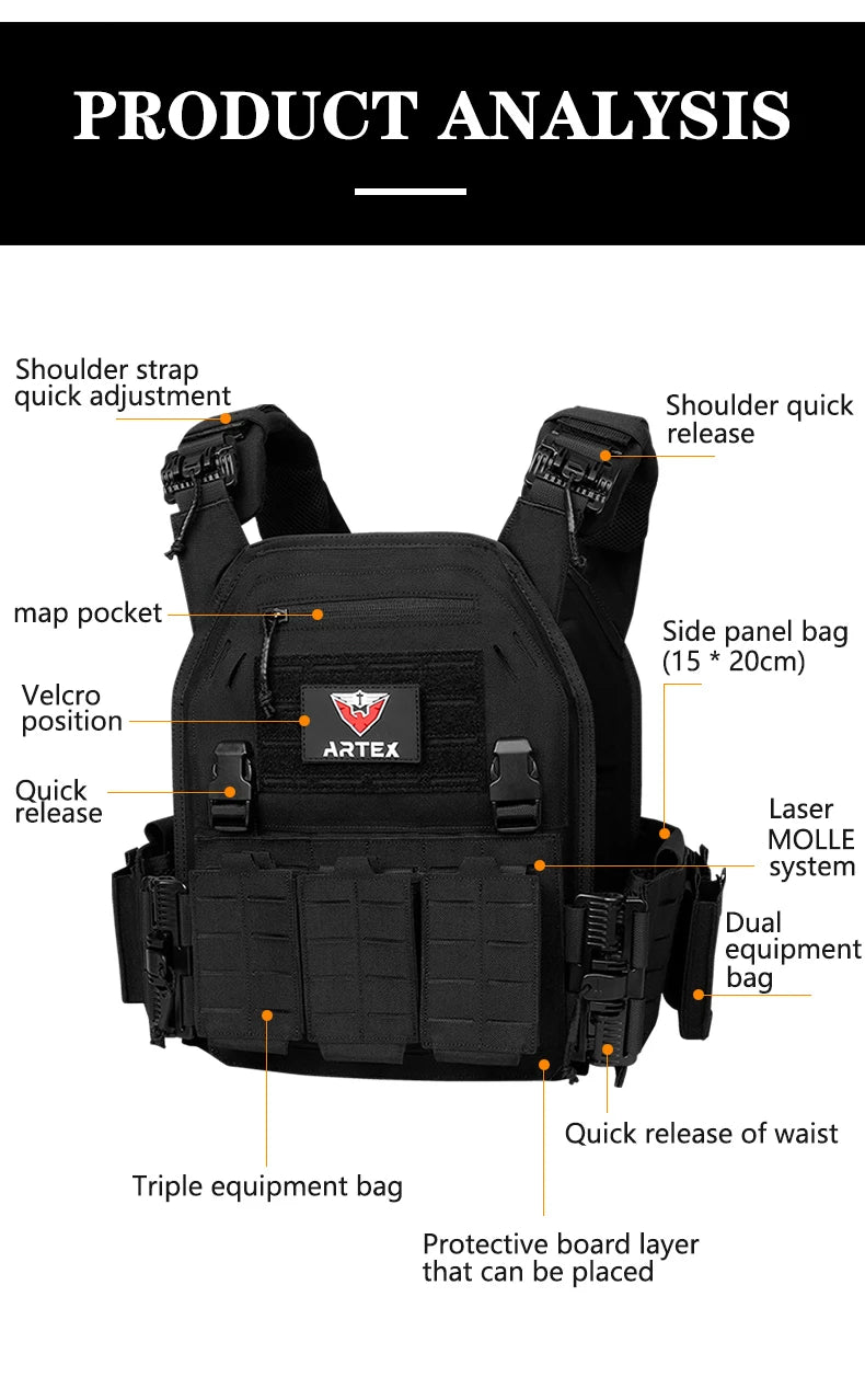 Ranger Green Tactical Plate Carrier Vest – MOLLE & Quick-Release