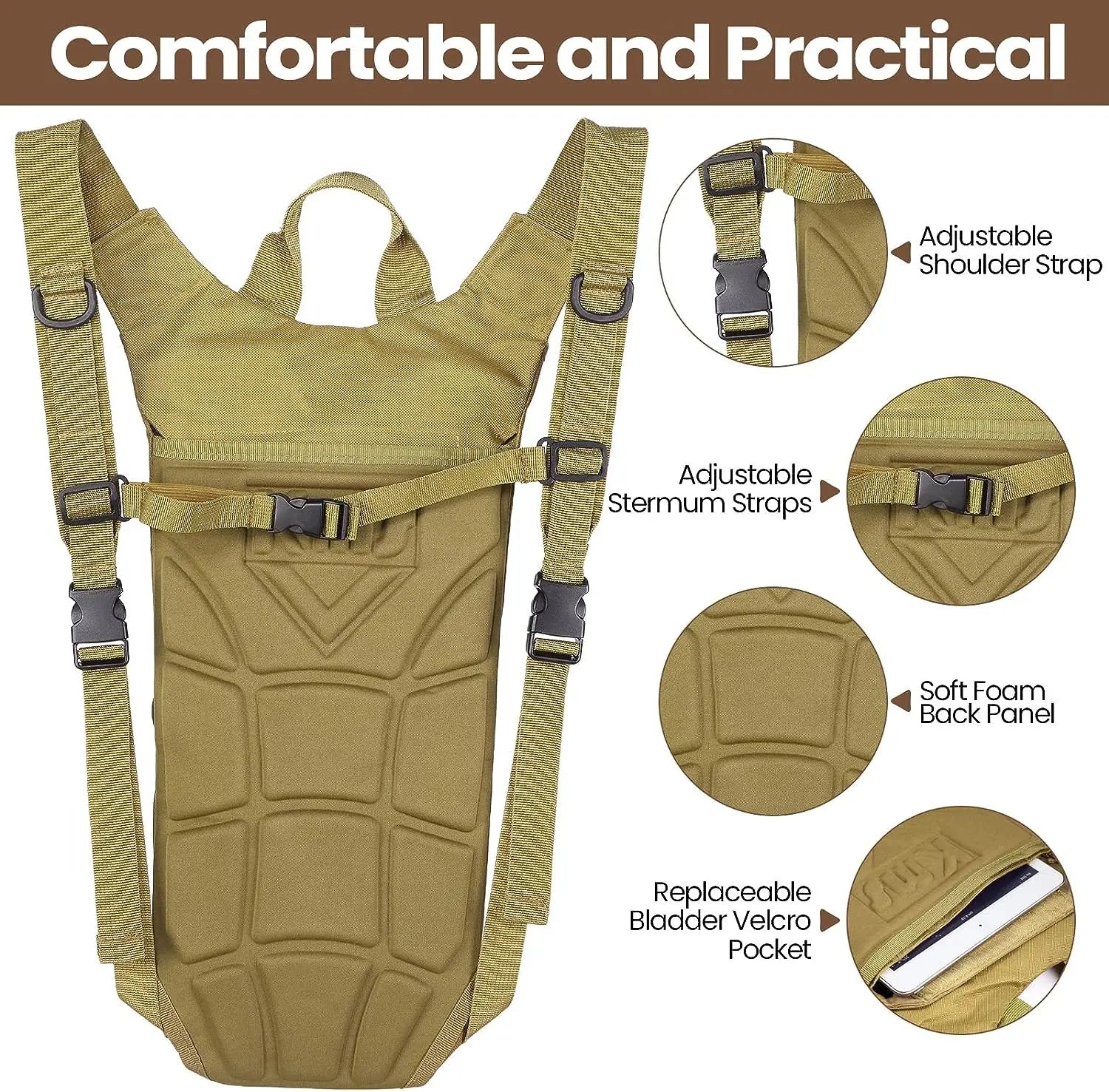 Waterproof Hydration Pack Backpack with 3L Bladder
