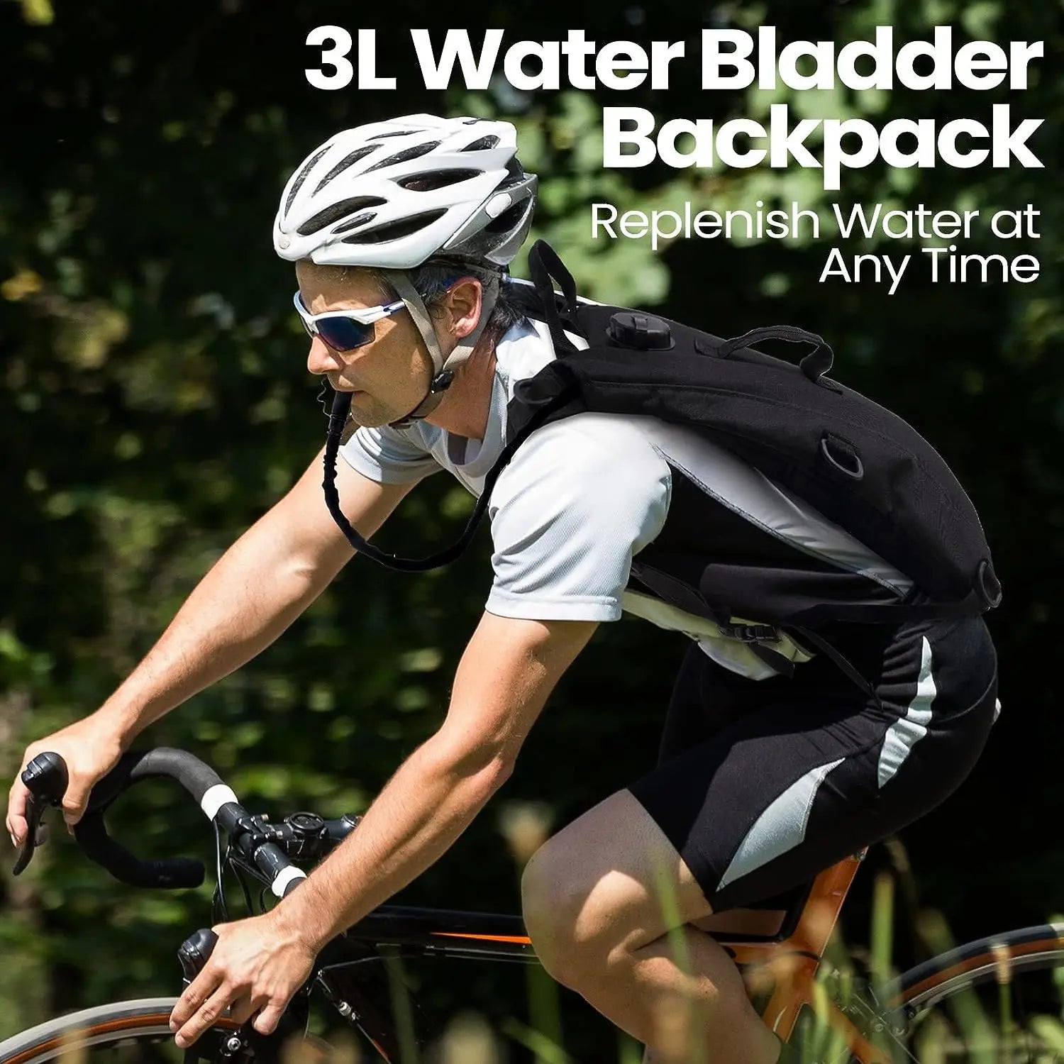 Waterproof Hydration Pack Backpack with 3L Bladder