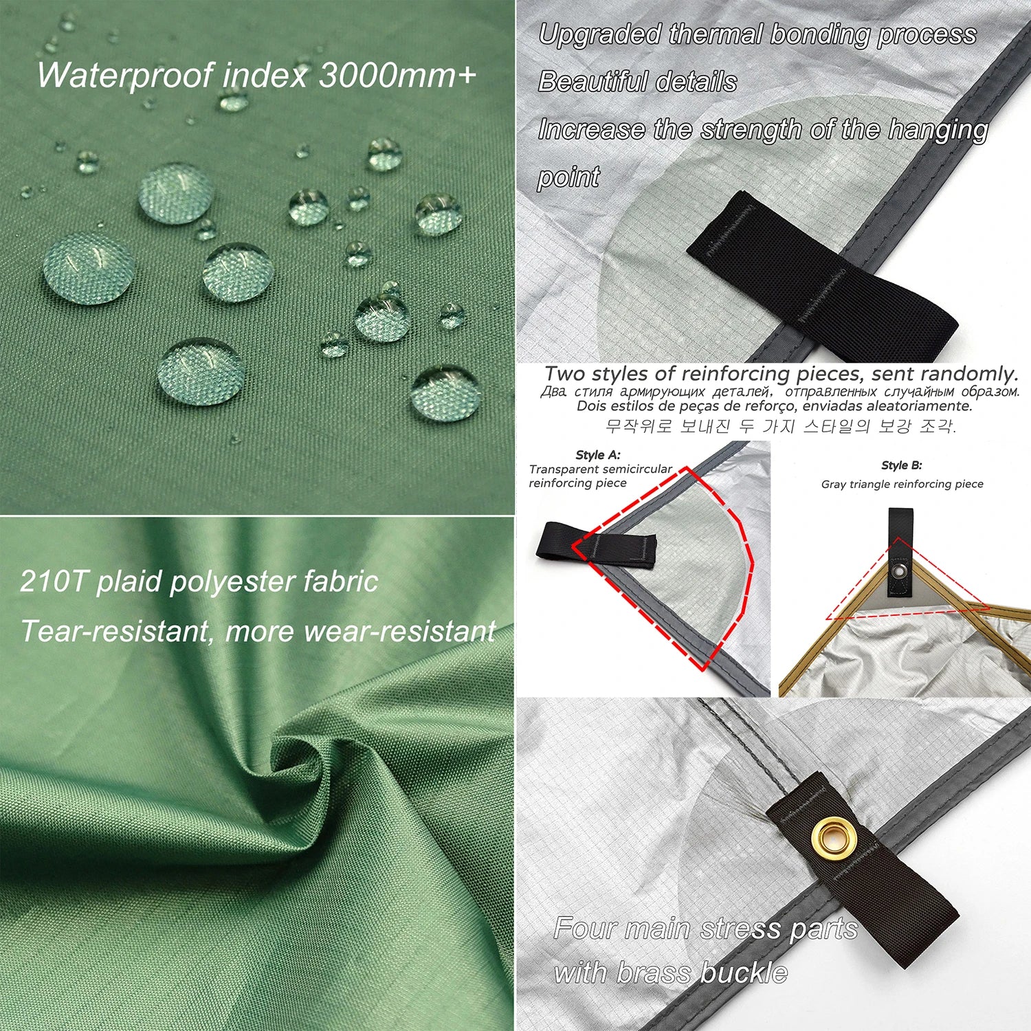 Waterproof Camping Tarp with 19 Hang Points