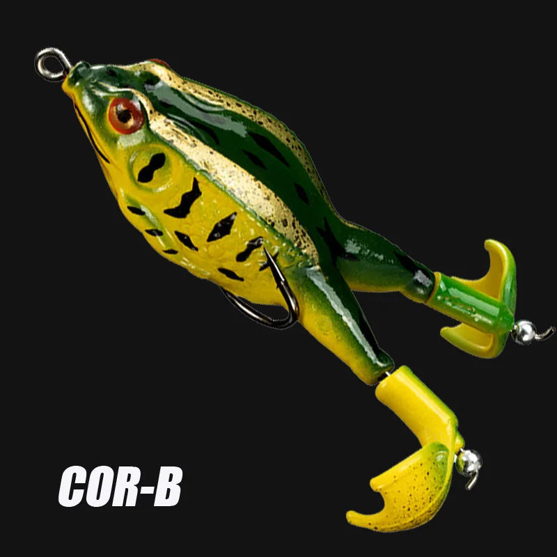 Soft Frog Topwater Lure – Double Propeller Legs for Bass & Pike