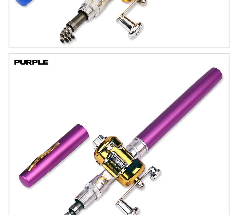 Mini Telescopic Pen Fishing Rod and Reel Combo Set