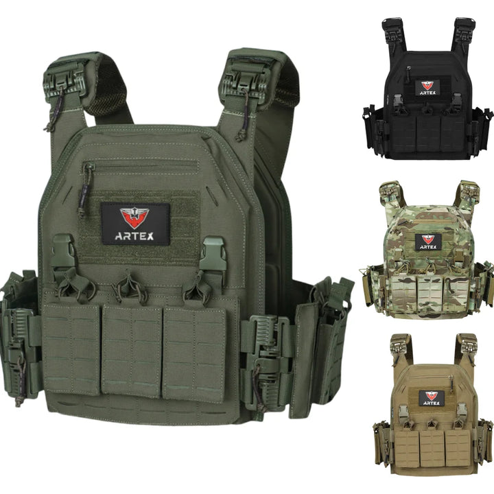 Ranger Green Tactical Plate Carrier Vest – MOLLE & Quick-Release