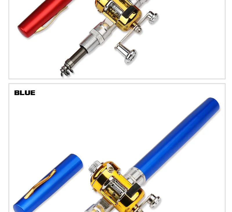 Mini Telescopic Pen Fishing Rod and Reel Combo Set