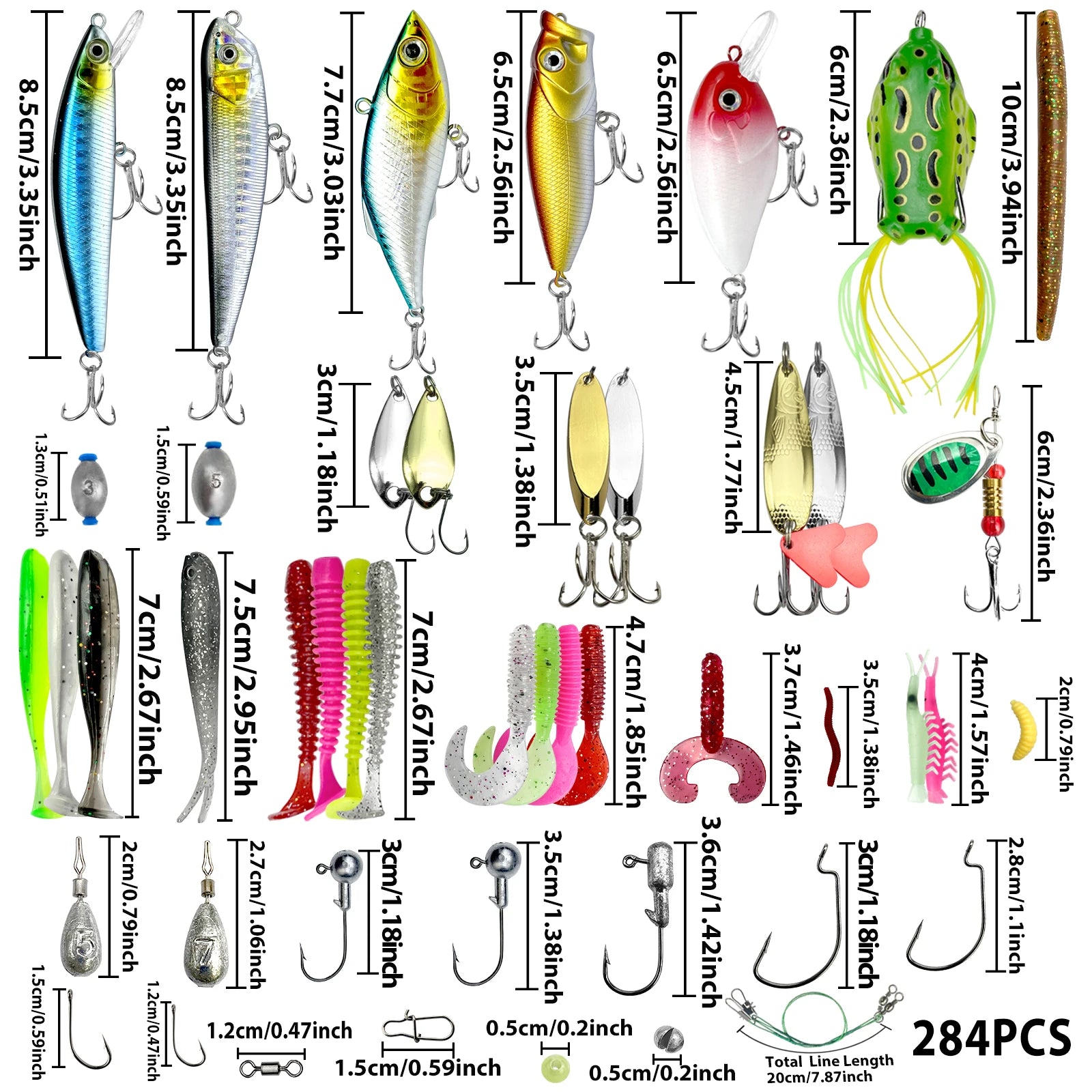Fishing Lures Kit – 78/122/284PCS Tackle Set