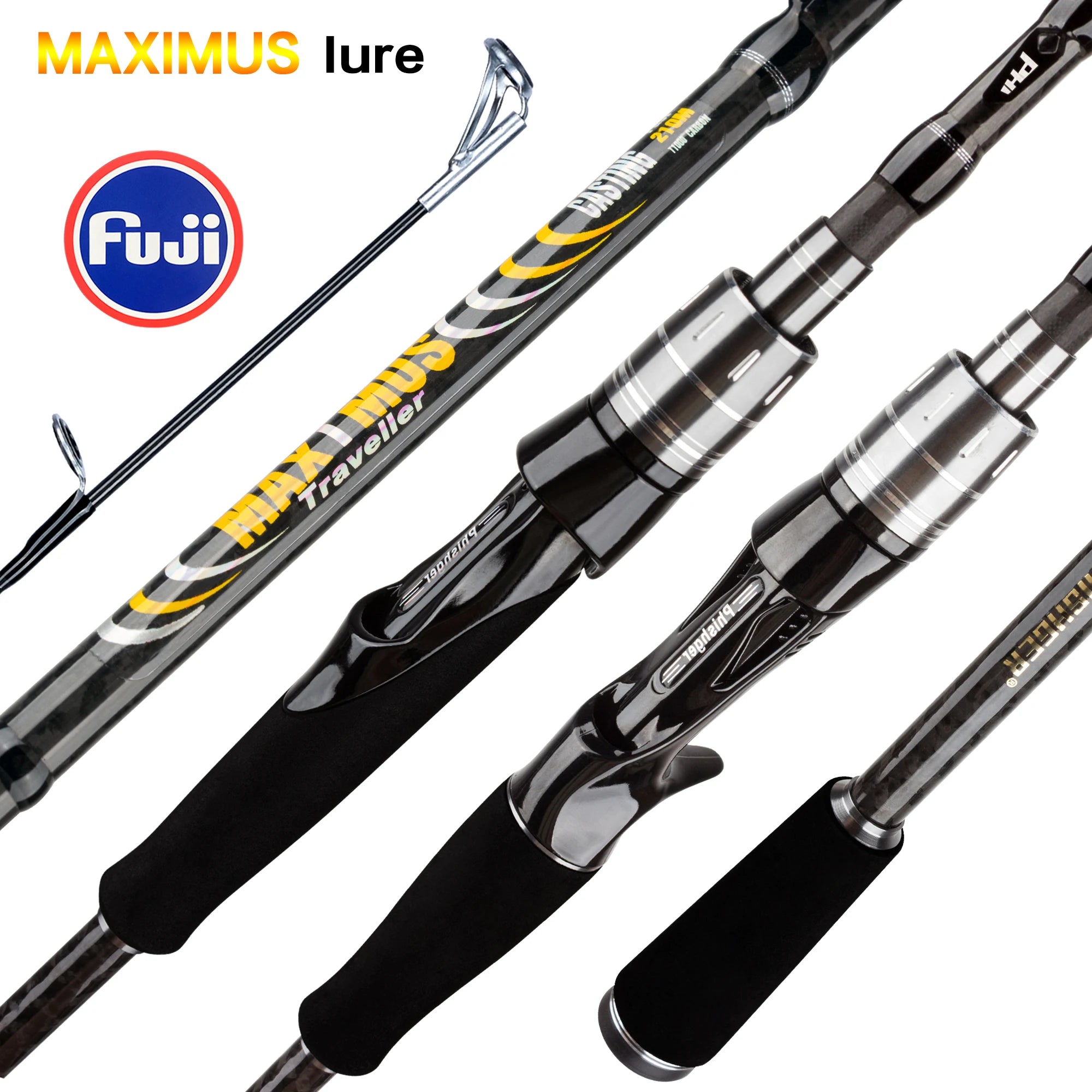 MAXIMUS Carbon Lure Fishing Rod – 1.8m–3.0m Travel Spinning/Casting