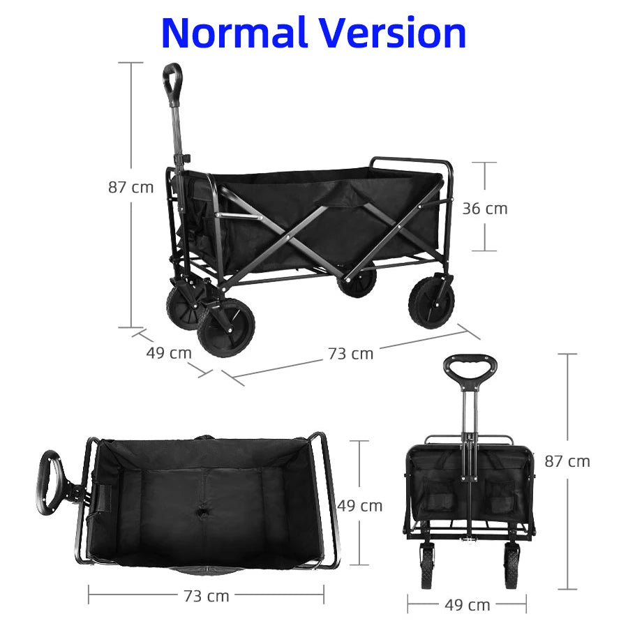 Collapsible Folding Utility Wagon – Heavy-Duty Outdoor Cart