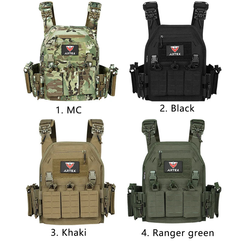 Ranger Green Tactical Plate Carrier Vest – MOLLE & Quick-Release