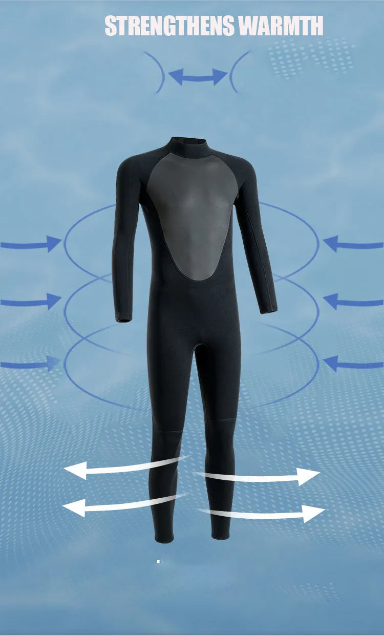 3MM Men’s Full Neoprene Wetsuit for Water Sports
