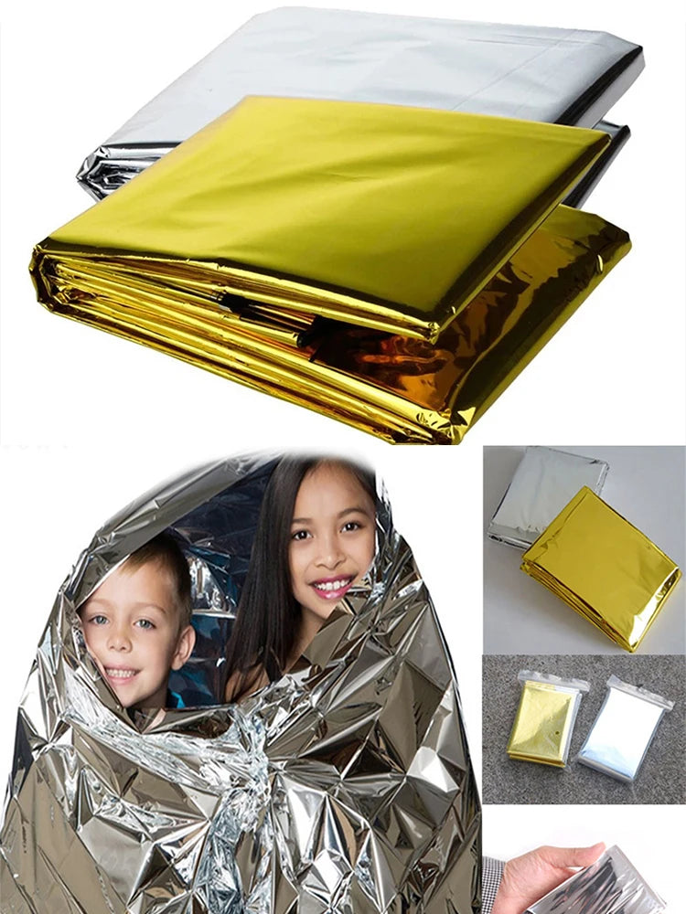 Emergency Thermal Survival Blanket – Waterproof & Windproof