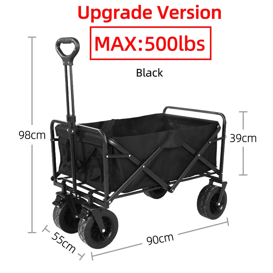 Collapsible Folding Utility Wagon – Heavy-Duty Outdoor Cart