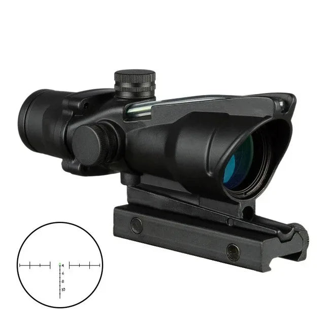 4x32 Tactical Riflescope – Green/Red Fiber Optic Reticle Sight