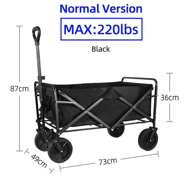 Collapsible Folding Utility Wagon – Heavy-Duty Outdoor Cart