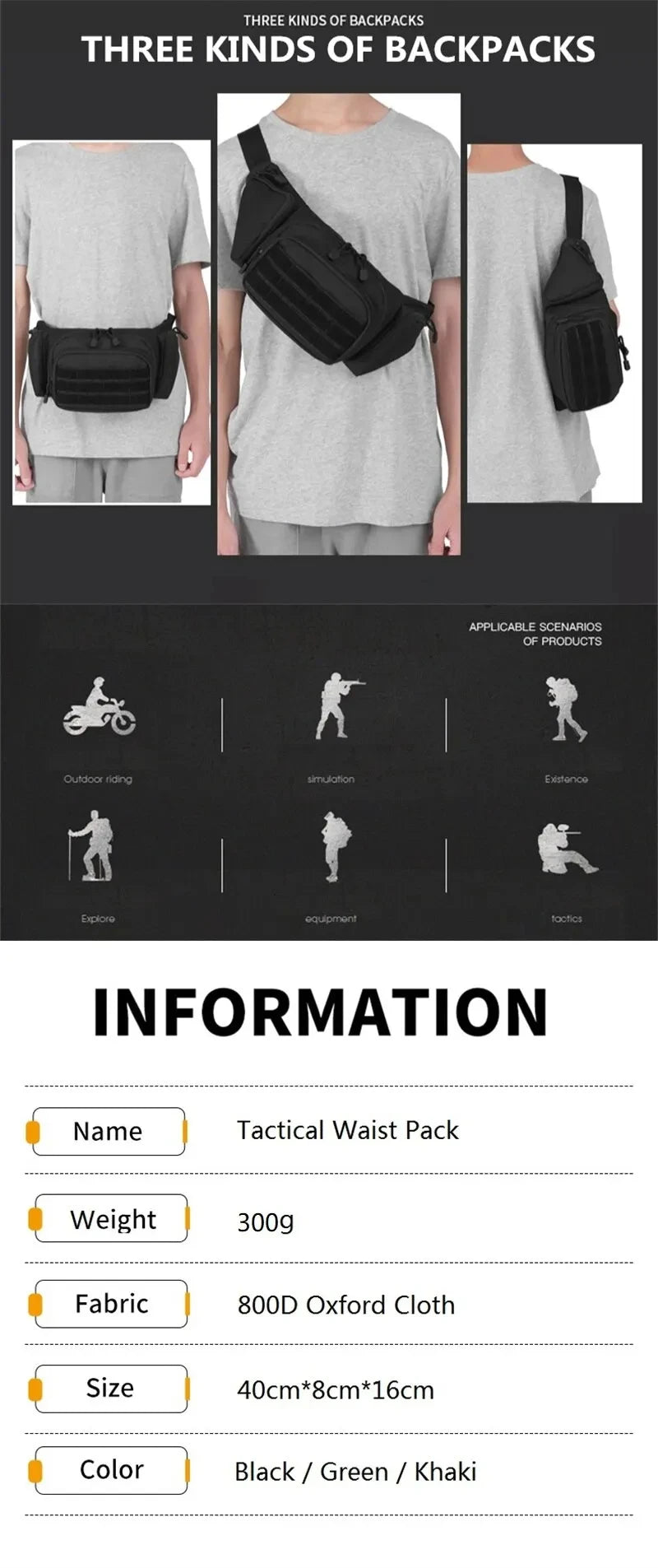 Tactical Nylon Waist Pack – Army Green