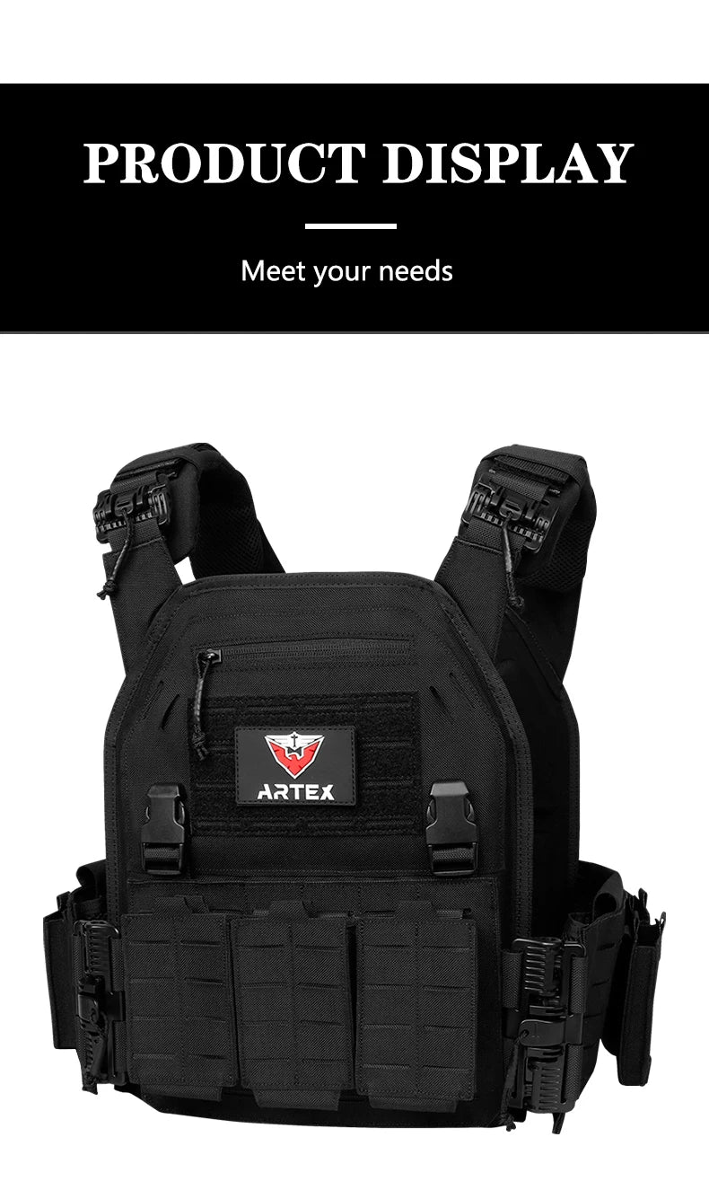 Ranger Green Tactical Plate Carrier Vest – MOLLE & Quick-Release