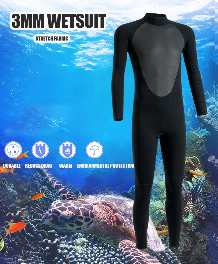 3MM Men’s Full Neoprene Wetsuit for Water Sports