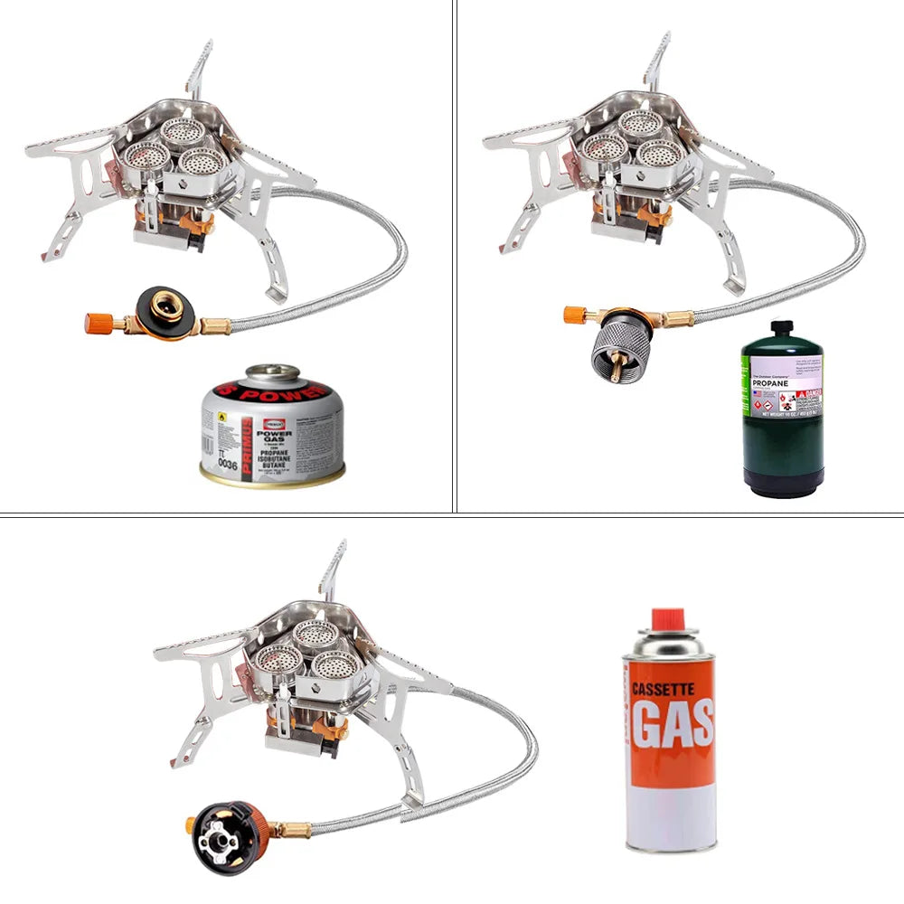 3-Head Folding Gas Stove – 5800W Camping Burner