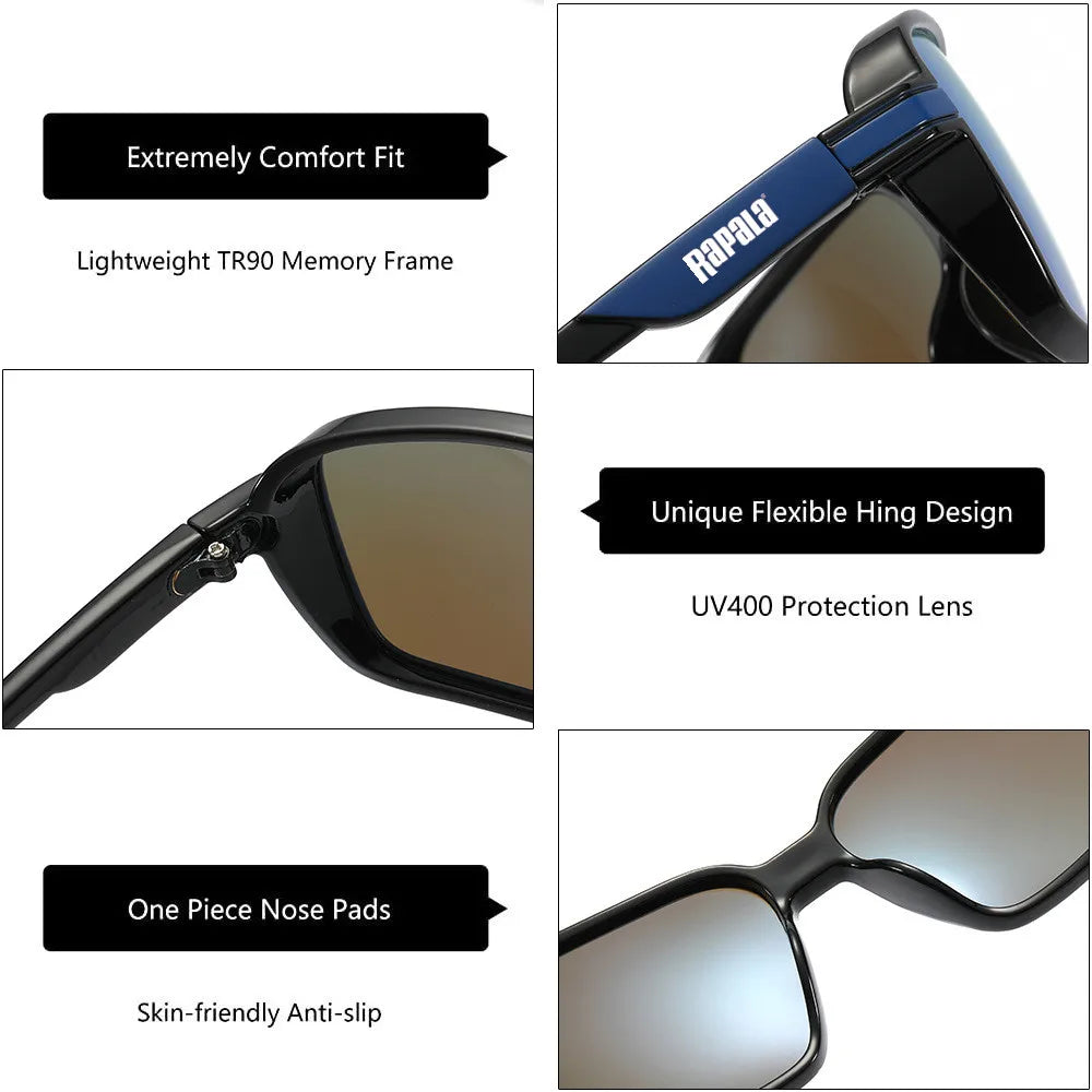 Rapala Polarized Fishing Sunglasses – UV Protection with Case