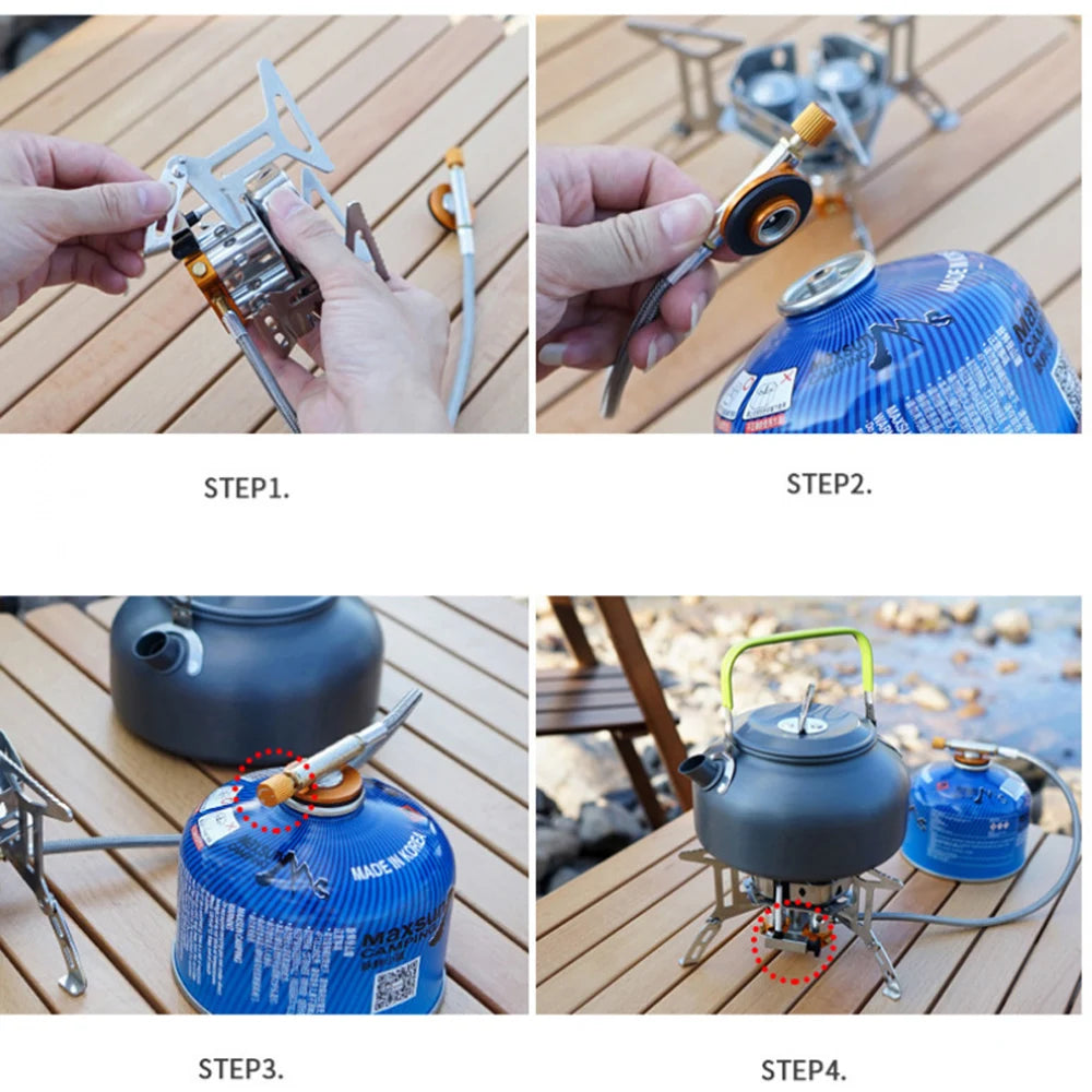 3-Head Folding Gas Stove – 5800W Camping Burner