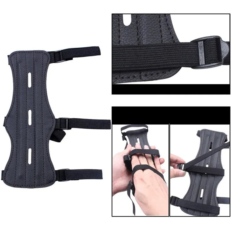 Leather Archery Arm Guard – Adjustable Forearm Protector