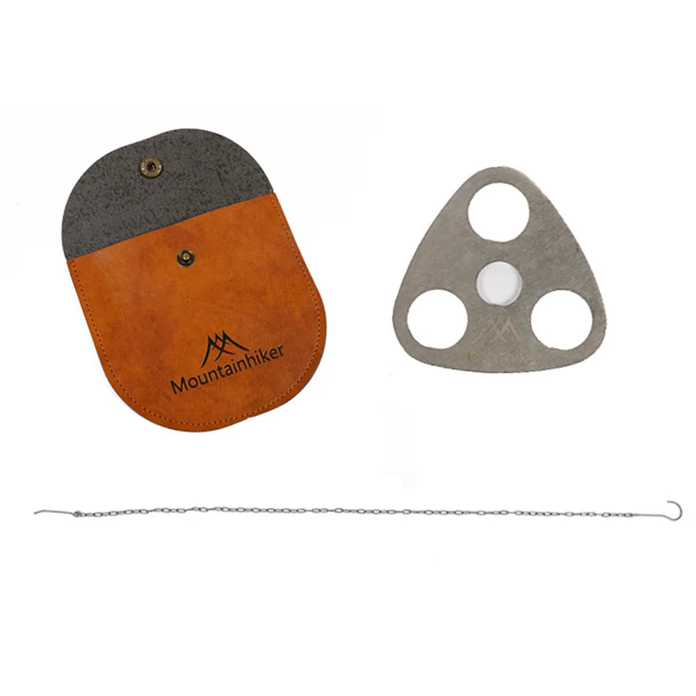 Camping Chain Hanger with Leather Bag – Adjustable Tripod Mount