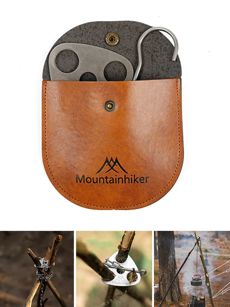 Camping Chain Hanger with Leather Bag – Adjustable Tripod Mount