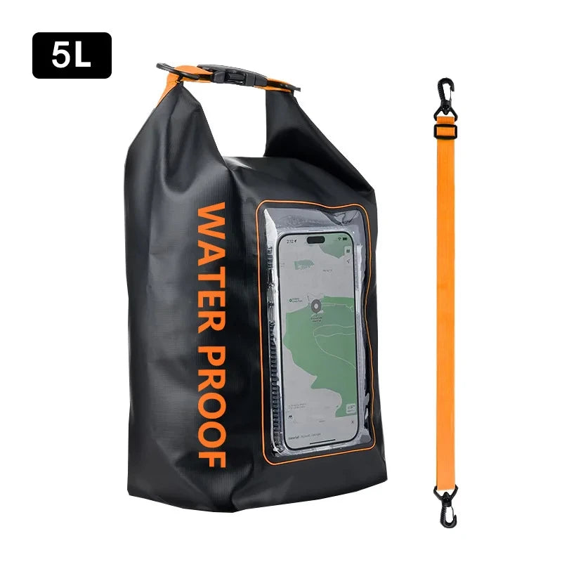 Waterproof Dry Bag with Touchscreen – 2L/5L for Outdoor Sports